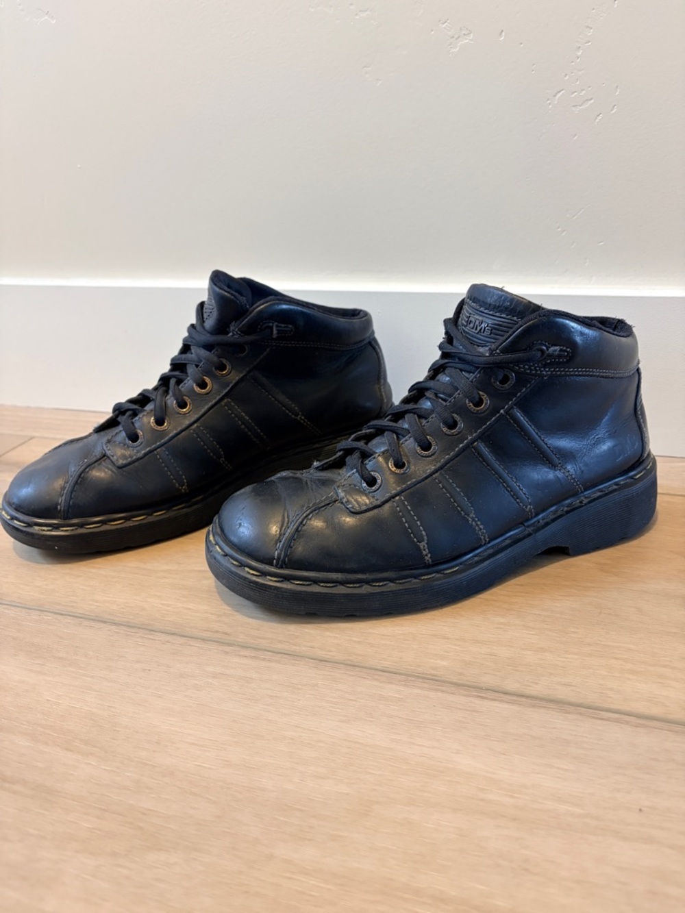 Dr. Martens Men's US 9 Vintage 90s Chunky Platform Shoes Goth Black Leather Rare - Picture 3 of 9